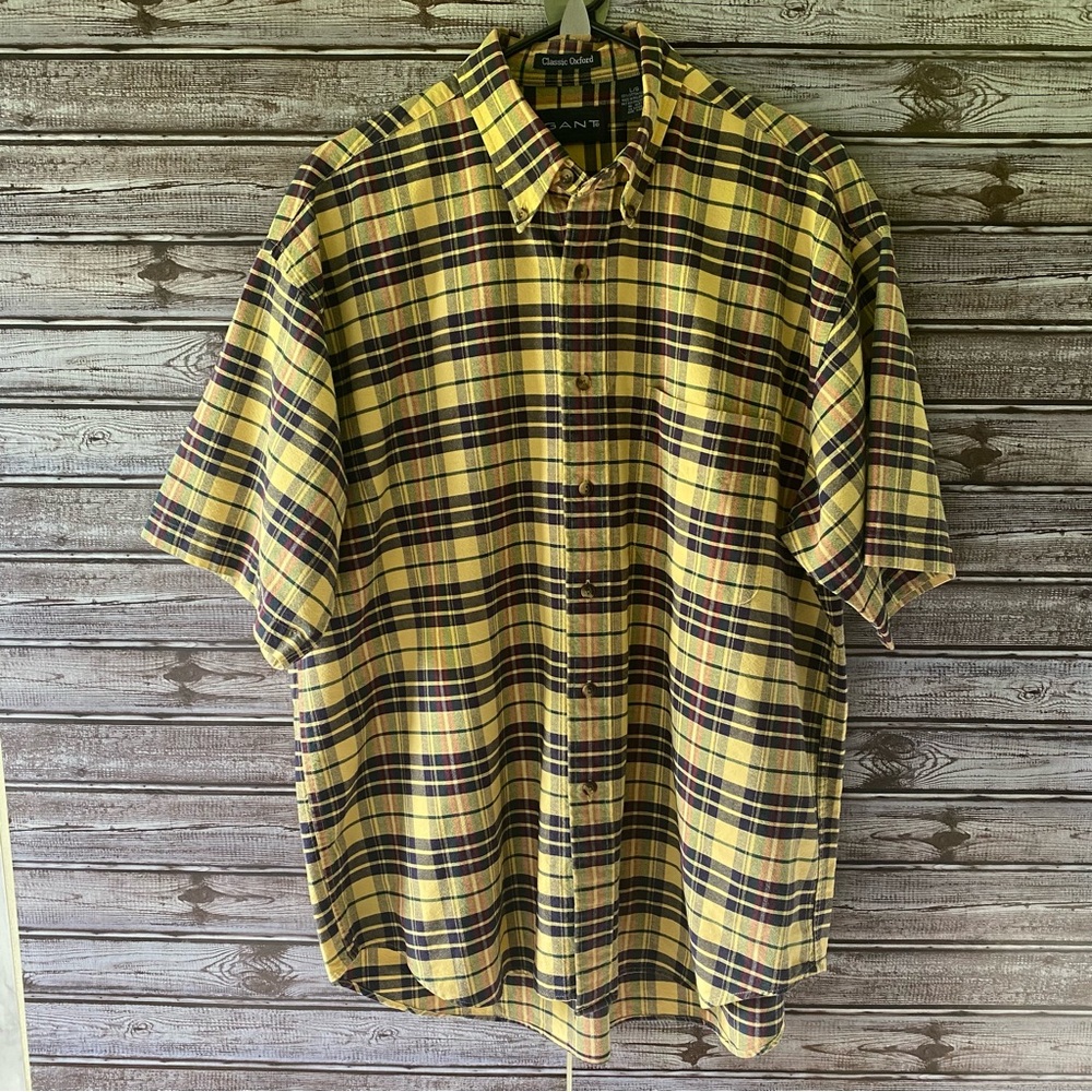 Gant Men's Classic Oxford Short-Sleeved Button-Down‎ Shirt Size L